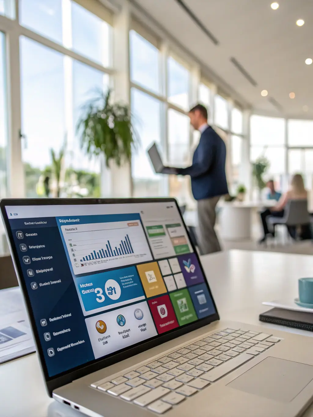 An image illustrating a secure digital platform with financial data and analytics, representing ladyup.fun's commitment to using technology for efficient financial management.