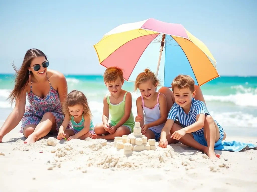 A serene image of a family enjoying retirement on a beach in South Africa, symbolizing the peace of mind achieved through effective wealth management.